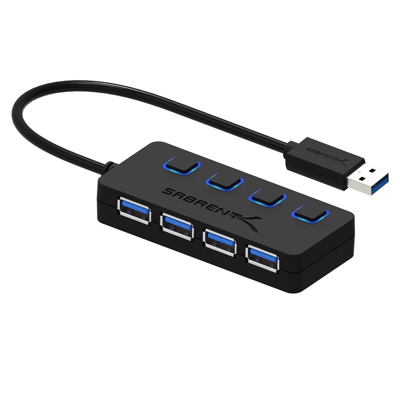Amazon.com: Sabrent 4-Port USB 3.0 Hub with Individual LED Power Switches (HB-UM43): Computers & Accessories
