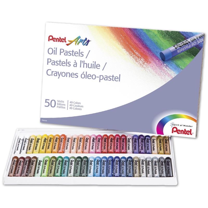 Amazon.com : Pentel Arts Oil Pastels, 50 Color Set (PHN-50) : Office Products