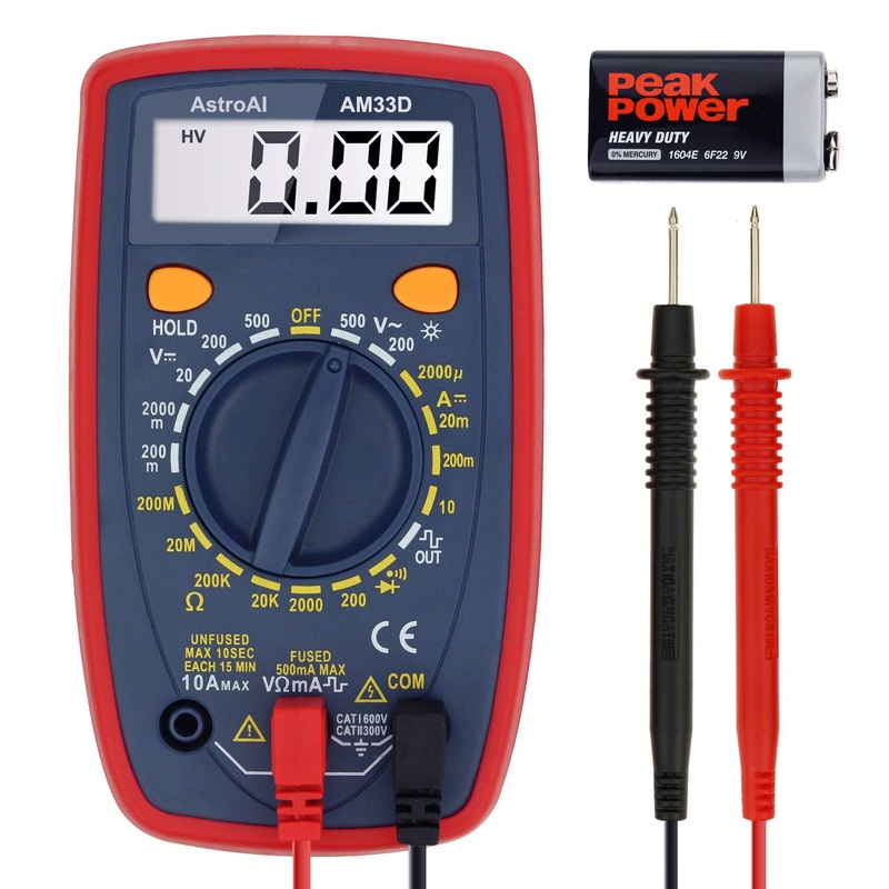 AstroAI Digital Multimeter with Ohm Volt Amp and Diode Voltage Tester Meter (Intelligent Anti-burn) - - Amazon.com