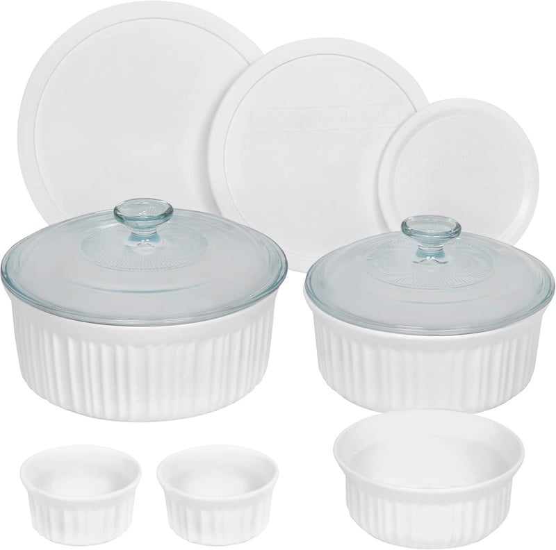 Amazon.com: CorningWare 10-Piece Set French White Ceramic Bakeware: Kitchen & Dining