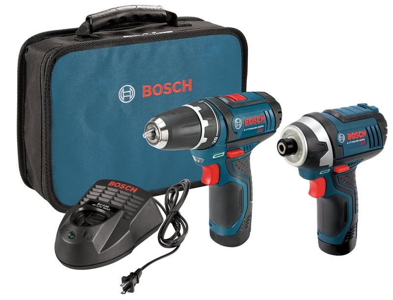 Bosch 12-Volt 2-Tool Combo Kit (Drill/Driver and Impact Driver) CLPK22-120 with two 12-Volt Lithium-Ion Batteries, 12V Charger and Carrying Case - Power Hammer Drills - Amazon.com