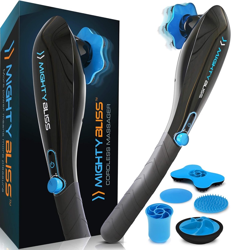 Amazon.com: MIGHTY BLISS™ Deep Tissue Back and Body Massager {Cordless} Electric Handheld Percussion Muscle Hand Massager - Full Body Pain Relief Vibrating Therapy Massage Machine, Neck, Shoulder, Leg, Foot: Health & Personal Care