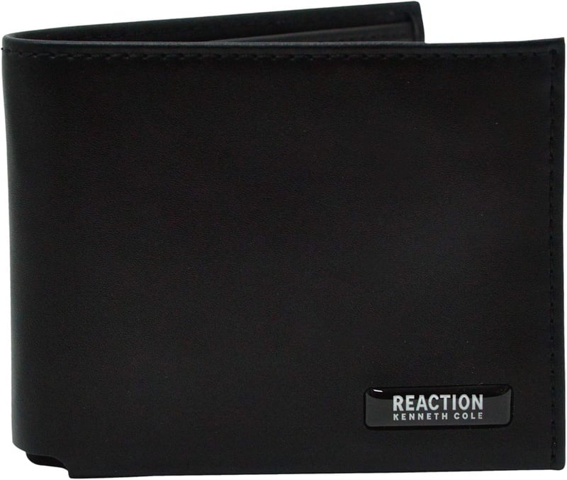 Amazon.com: Kenneth Cole REACTION Men's Leather Bifold Wallet, Black Zip, One Size: Clothing