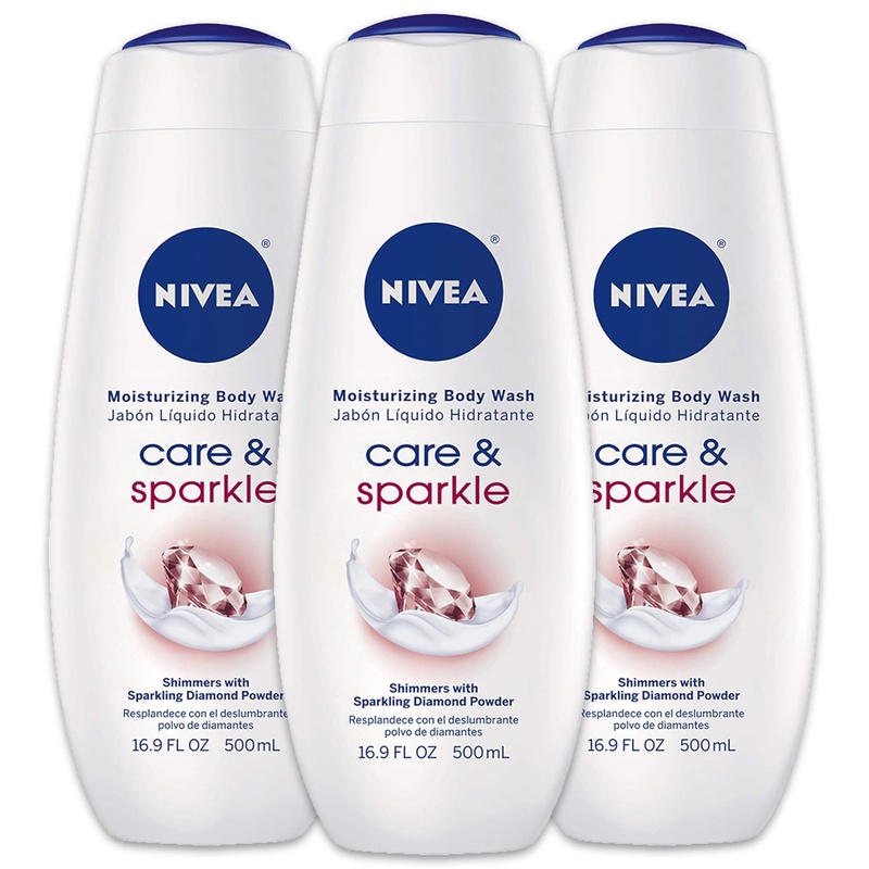 Amazon.com: NIVEA Care & Sparkle Moisturizing Body Wash - Floral Scent with Diamond Powder for Normal Skin - 16.9 fl. oz. Bottle (Pack of 3): Beauty