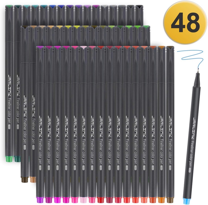 Amazon.com : JARLINK 48 Colors Journal Planner Pens, Fine Point Fineliner Markers for Journaling Writing Office Supplies : Office Products