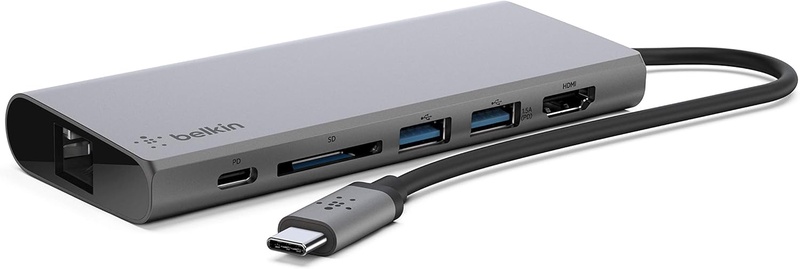 Amazon.com: Belkin USB-C Hub with Tethered USB-C Cable (USB-C Dock for MacOS and Windows USB-C Laptops): Computers & Accessories