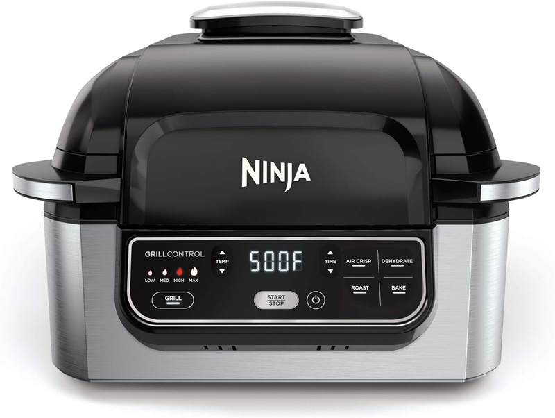 Amazon.com: Ninja Foodi AG301 5-in-1 Indoor Electric Countertop Grill with 4-Quart Air Fryer, Roast, Bake, Dehydrate, and Cyclonic Grilling Technology: Kitchen & Dining