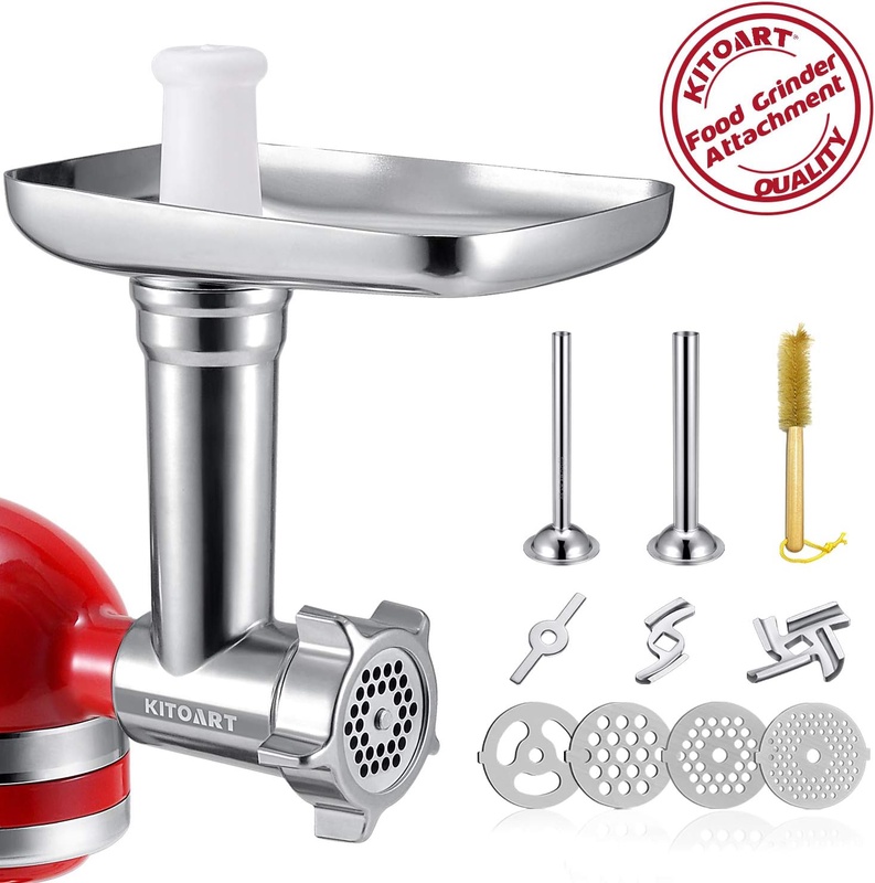 Amazon.com: Metal Food Grinder Attachments for KitchenAid Stand Mixers, Durable Meat Grinder, Sausage Stuffer Attachment Compatible with All KitchenAid Stand Mixers, includes Two Sausage Stuffer Tubes: Kitchen & Dining