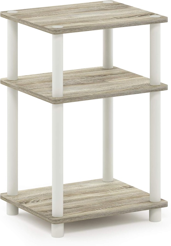 Amazon.com: FURINNO Just 3-Tier End Table, 1-Pack, Sonoma Oak/White: Kitchen & Dining