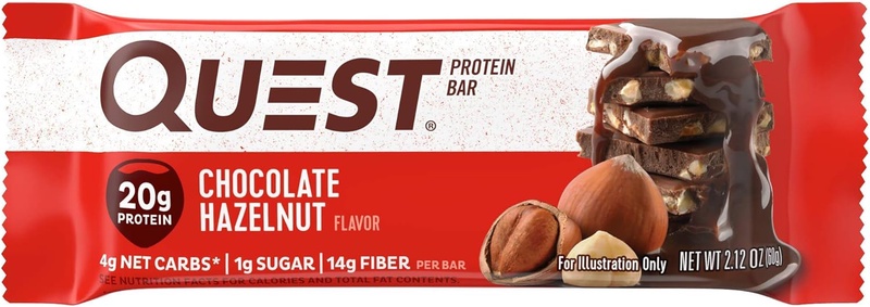 Amazon.com: Quest Nutrition Chocolate Hazelnut Protein Bar, High Protein, Low Carb, Gluten Free, 12 Count: Health & Personal Care