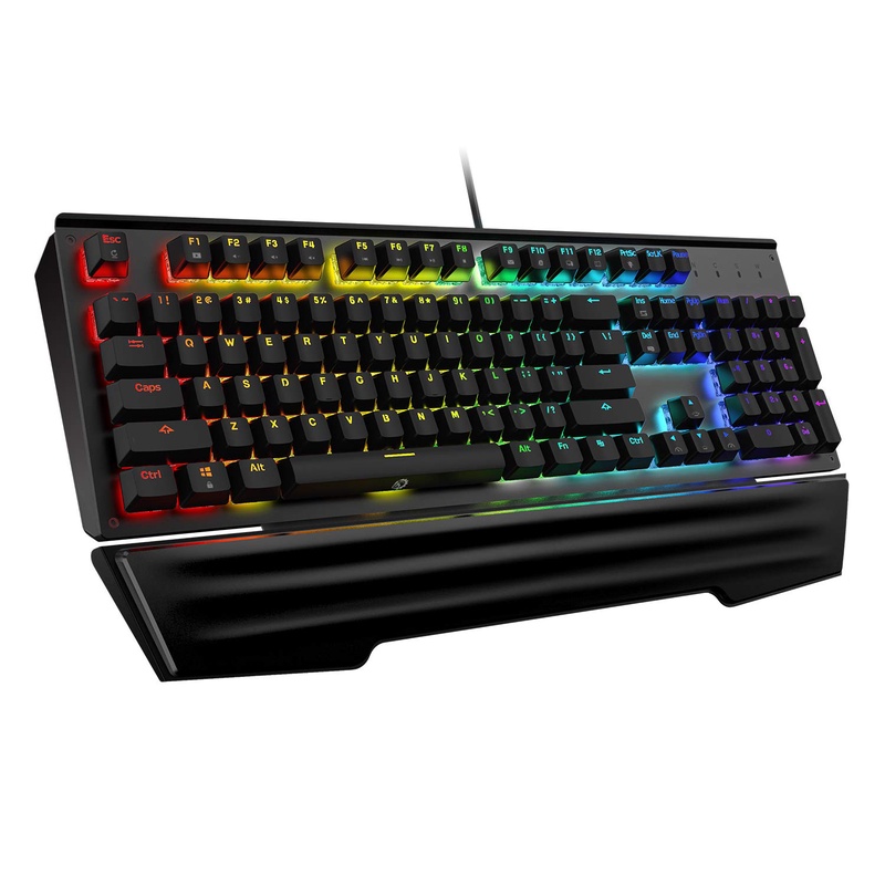 Amazon.com: DREVO Durendal 104 Key Full Size Programmable Mechanical Gaming Keyboard Ergonomic Wrist Rest,True RGB Bakclight, Anti-Ghosting, DPC Software, USB Wired QWERTY Keyboard Brown Switch: Computers & Accessories