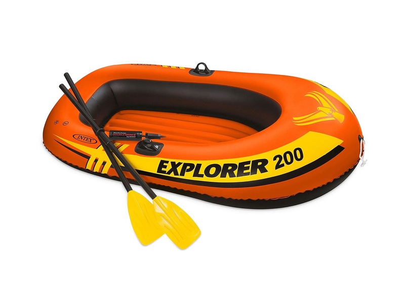 Amazon.com : Intex Explorer 200, 2-Person Inflatable Boat Set with French Oars and Mini Air Pump : Open Water Inflatable Rafts : Clothing