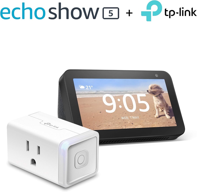 Amazon.com: Echo Show 5 (Charcoal) Bundle with TP-Link simple set up smart plug: Amazon Devices