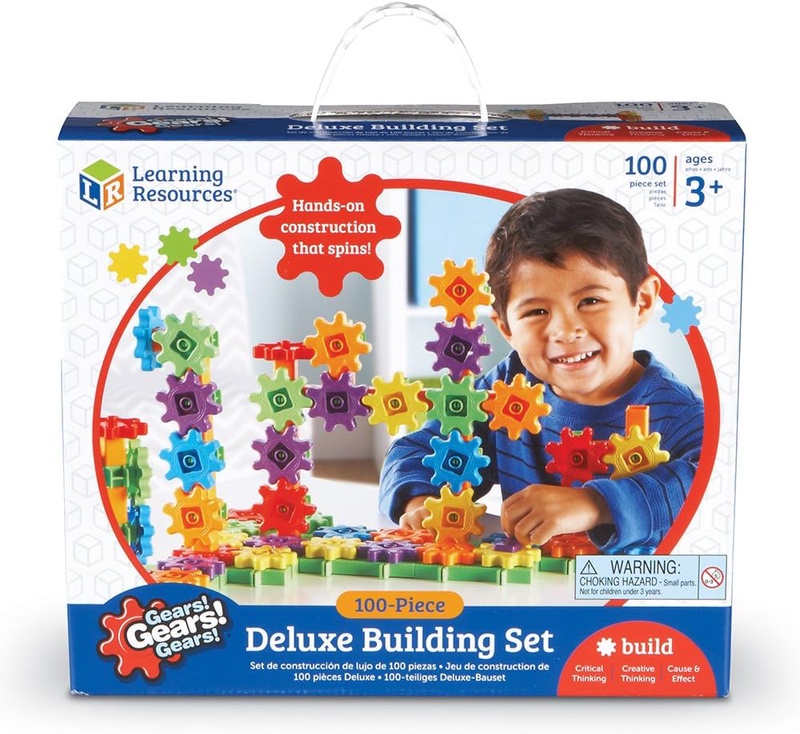 Amazon.com: Learning Resources Gears! 100 Piece Deluxe Building Set, Construction Toy, Ages 3+: Toys & Games