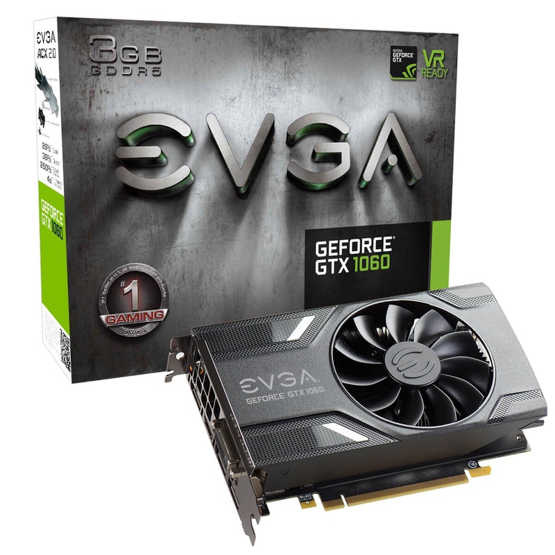 Amazon.com: EVGA GeForce GTX 1060 3GB GAMING, ACX 2.0 (Single Fan), 3GB GDDR5, DX12 OSD Support (PXOC) Graphics Cards 03G-P4-6160-KR: Computers & Accessories