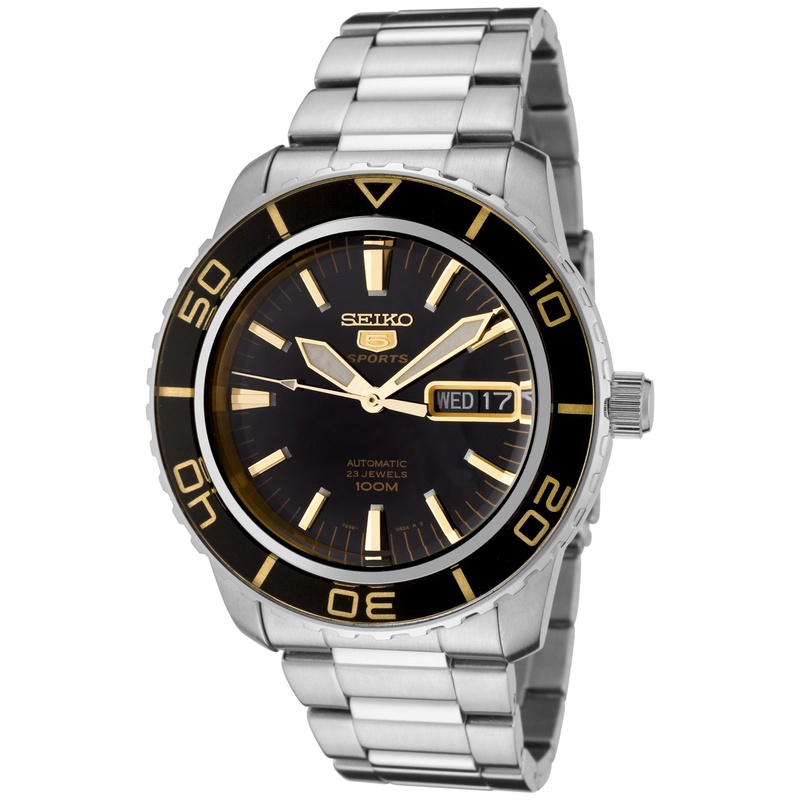 Amazon.com: Seiko Men's SNZH57 Seiko 5 Automatic Black Dial Stainless Steel Watch: Seiko: Watches