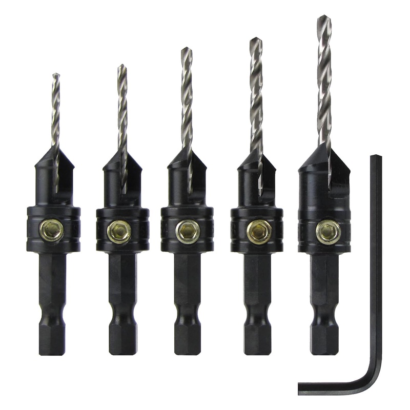 Snappy Quick-Change 5-Pc. Countersink Drill Bit Set - Counter Sink Bits - Amazon.com