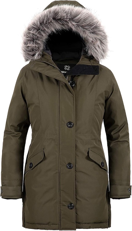 Amazon.com: Wantdo Women's Extreme Cold Insulated Thickened Parka Coat Army Green M: Clothing