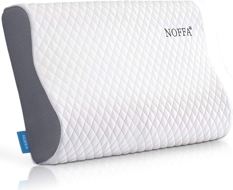 Amazon.com: Noffa Pillows for Sleeping Latex Like Foam Contour Pillow Firm Cervical Pillow for Neck Pain Neck Support Orthopedic Pillow, Removable/Washable-CertiPUR-US, Queen Size: Home & Kitchen