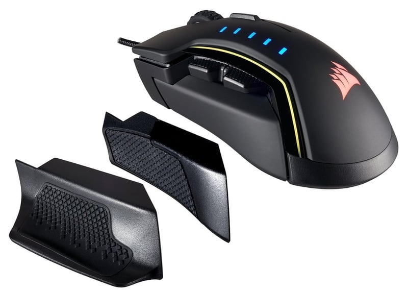 Amazon.com: CORSAIR Glaive - RGB Gaming Mouse - Comfortable & Ergonomic - Interchangeable Grips - 16,000 DPI Optical Sensor - Black: Computers & Accessories