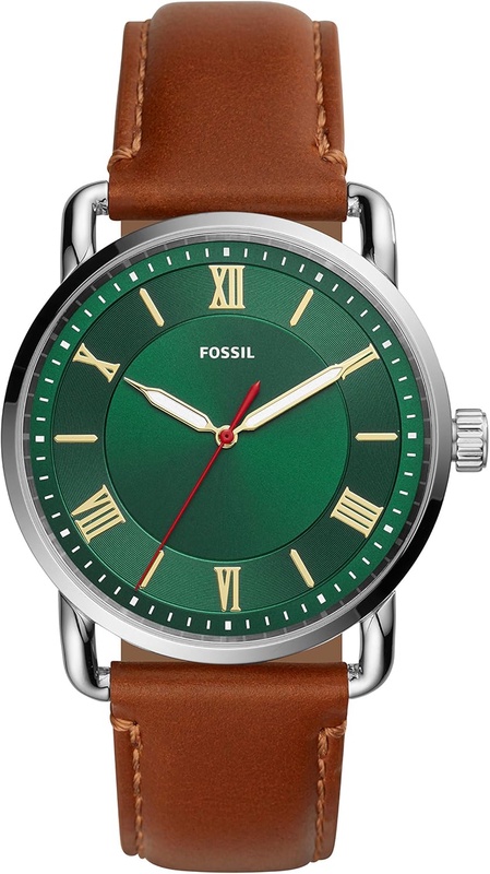 Amazon.com: Fossil Men's Copeland Quartz Leather Three-Hand Watch, Color: Brown (Model: FS5737): Watches