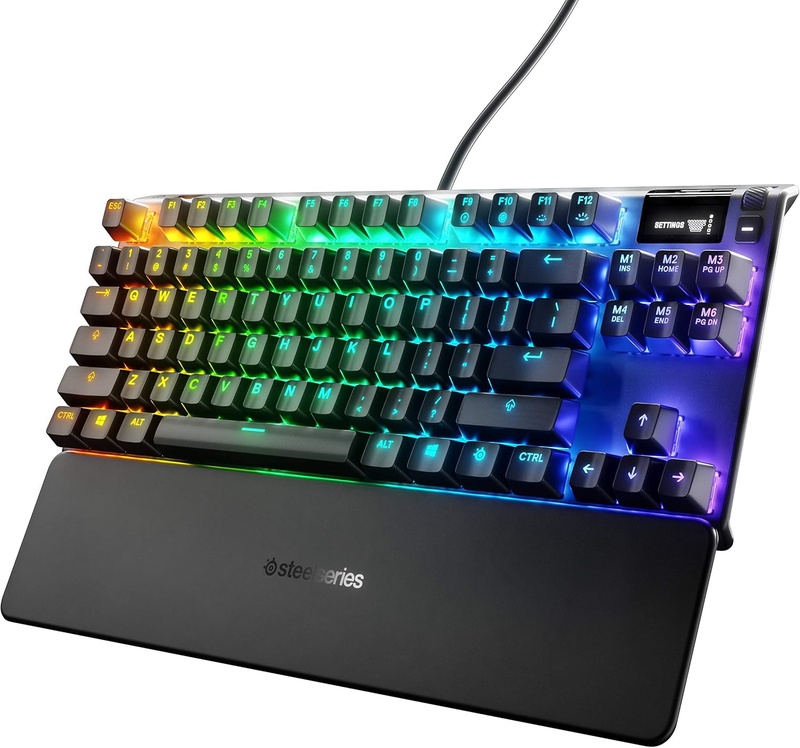 Amazon.com: SteelSeries Apex 7 TKL Compact Mechanical Gaming Keyboard &ndash; OLED Smart Display &ndash; USB Passthrough and Media Controls &ndash; Linear and Quiet &ndash; RGB Backlit (Red Switch): Computers & Accessories
