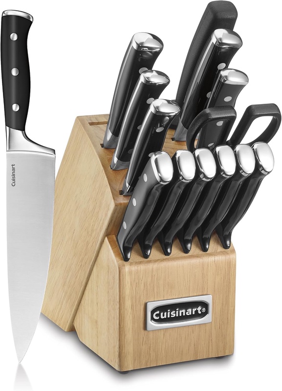 Amazon.com: Cuisinart C77BTR-15P Triple Rivet Collection 15-Piece Cutlery Block Set, Black: Kitchen & Dining