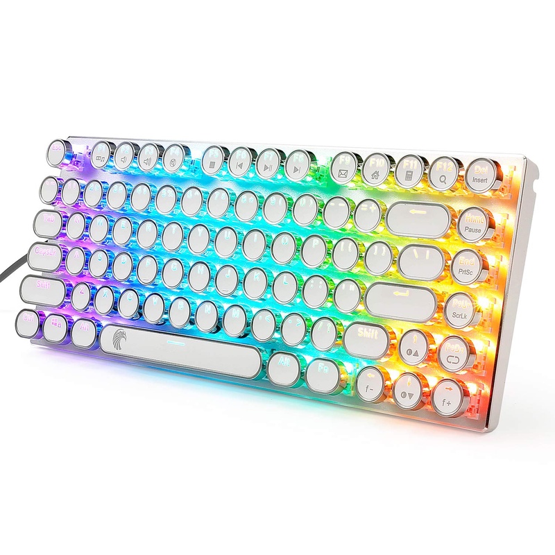 Amazon.com: Retro RGB Mechanical Keyboard, E-Element Z-88 Vintage Typewriter-Style with Brown Switch, LED Backlit, Compact 81 Keys Anti-Ghosting for PC&Mac;, White: Computers & Accessories