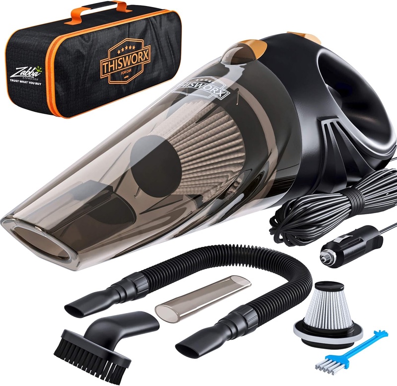 Amazon.com: Portable Car Vacuum Cleaner: High Power Corded Handheld Vacuum w/ 16 foot cable - 12V - Best Car & Auto Accessories Kit for Detailing and Cleaning Car Interior: Automotive