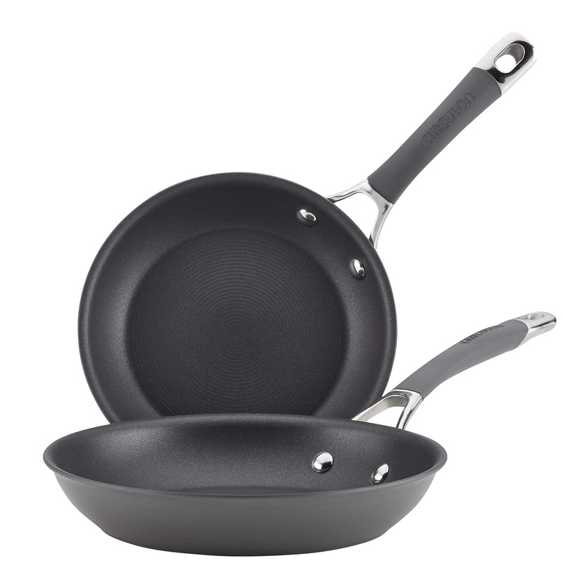 Amazon.com: Circulon Radiance Hard-Anodized Nonstick Skillet, Frying Pan Set, 2-Piece, Gray, 8.5 & 10-Inch - 83905: Kitchen & Dining