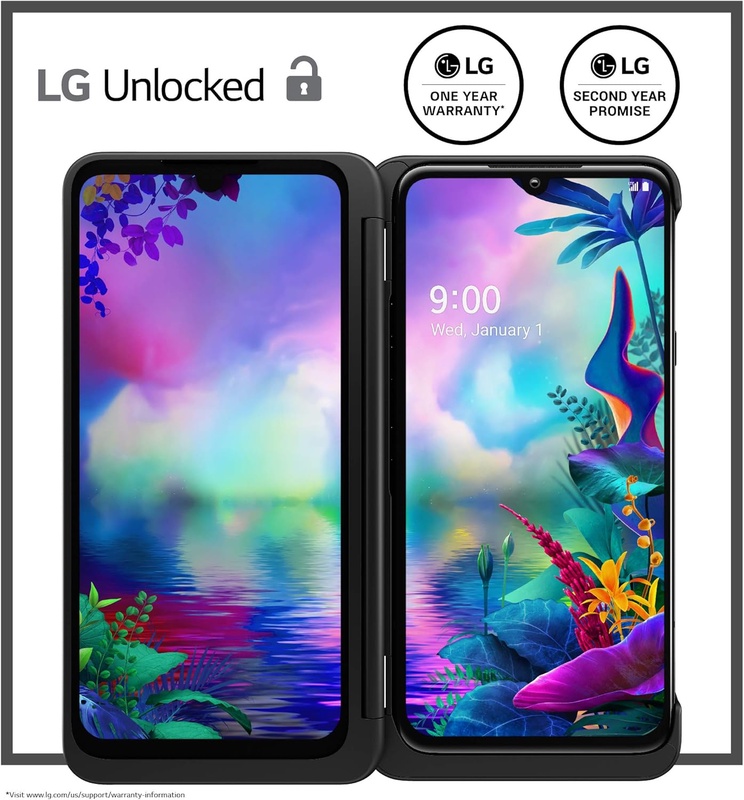 Amazon.com: LG G8X Thinq Dual Screen Unlocked Smartphone – 6/128 GB – Aurora Black (US Warranty) – Verizon, AT&T, T–Mobile, Sprint, Boost, Cricket, Metro (Universal Compatibility) (LMG850QM7X.AUSABK)