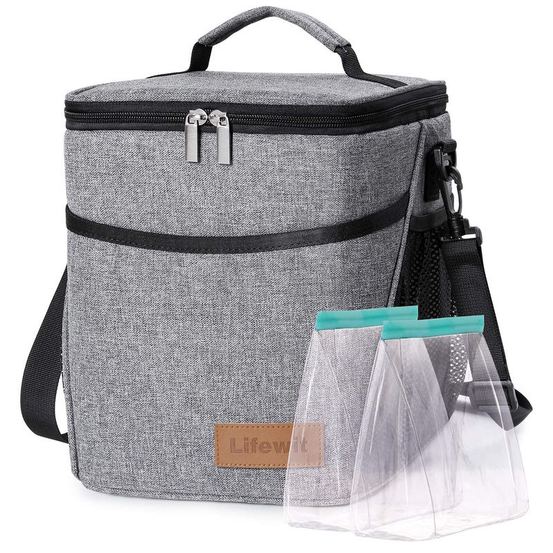 Amazon.com: Lifewit Lunch Box for Adult 9L Insulated Large Lunch Bag Leakproof Thermal Bento Bag for Work, Grey: Kitchen & Dining