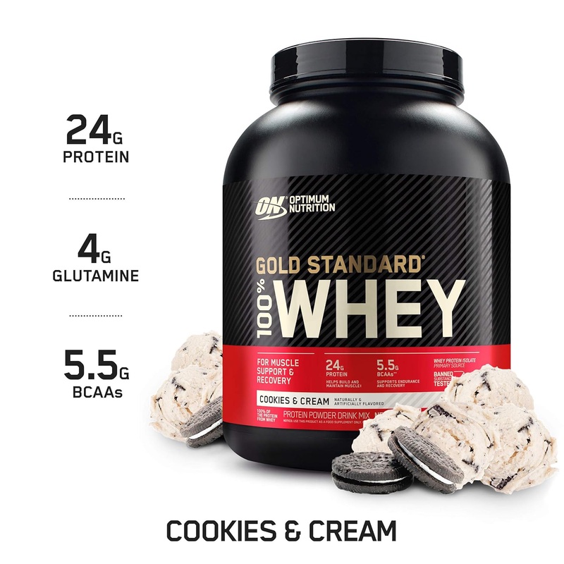 Amazon.com: OPTIMUM NUTRITION GOLD STANDARD 100% Whey Protein Powder, Cookies and Cream, 5 Pound (Packaging May Vary): Health & Personal Care