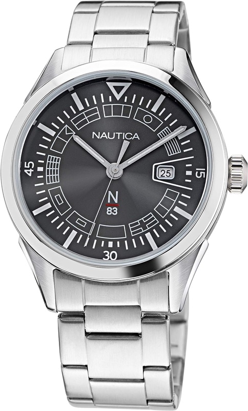 Amazon.com: Nautica Men's Quartz Stainless Steel Strap, Silver, 20 Casual Watch (Model: NAPCRF006): Watches