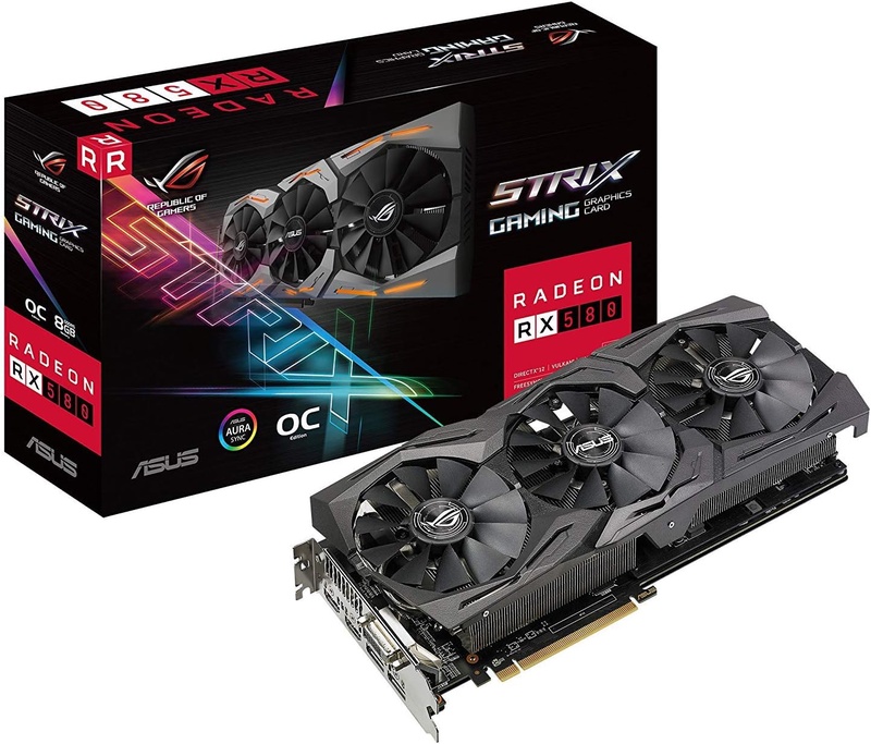 Amazon.com: ASUS ROG-STRIX-RX580-O8G-GAMINGOC Edition GDDR5 DP HDMI DVI VR Ready AMD Graphics Card: Computers & Accessories