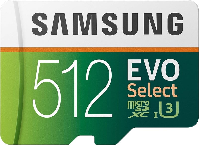 Amazon.com: Samsung 512GB 100MB/s (U3) MicroSDXC Evo Select Memory Card with Adapter (MB-ME512GA/AM): Computers & Accessories