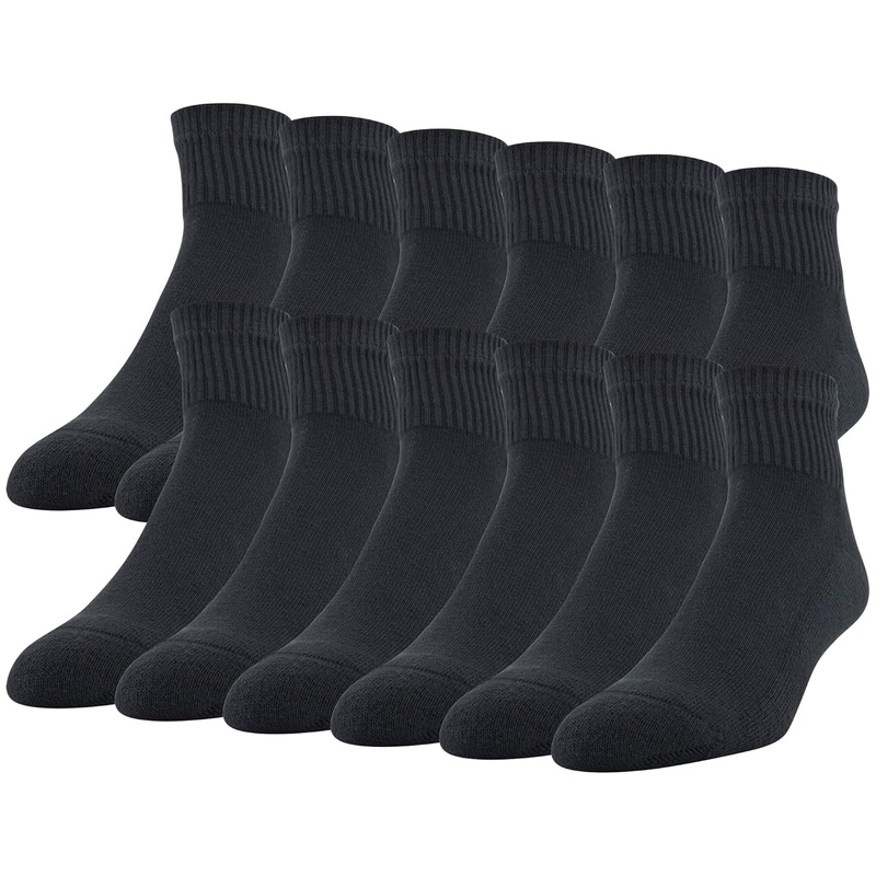 Gildan Men's Stretch Cotton Ankle Socks, 12-Pack, Black, Shoe Size: 6-12 at Amazon Men’s Clothing store
