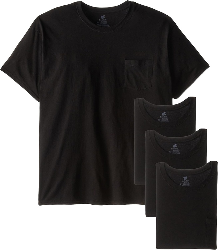 Amazon.com: Hanes Men's 4-Pack FreshIQ Assorted Pocket T-Shirt, Black, Medium: Clothing