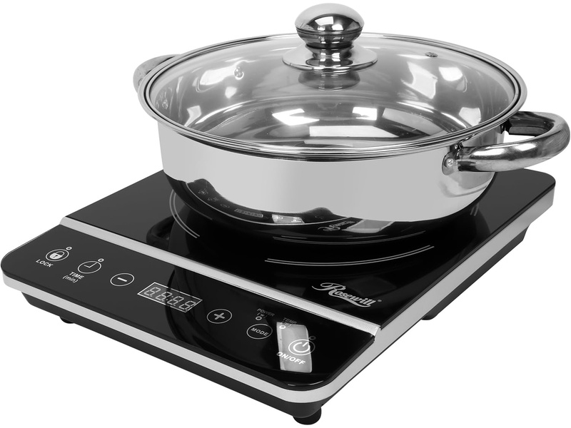 Amazon.com: Rosewill Induction Cooker 1800 Watt, Induction Cooktop, Electric Burner with Stainless Steel Pot 10