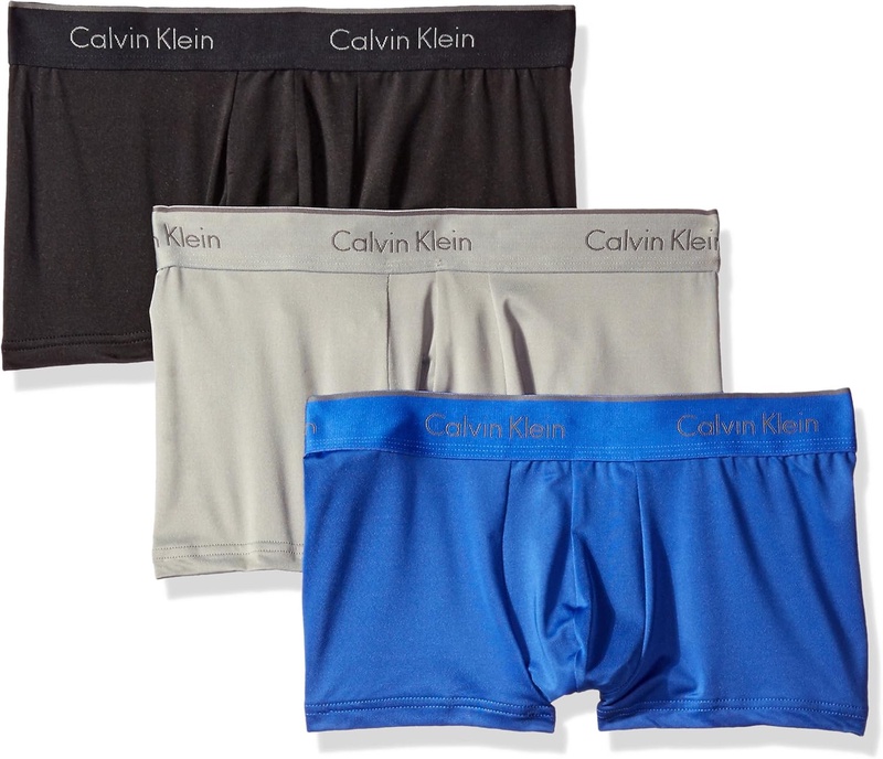 Amazon.com: Calvin Klein Men's Microfiber Stretch Multipack Low Rise Trunks, Black/Cobalt Water/Grey Heather, X-Large: Clothing