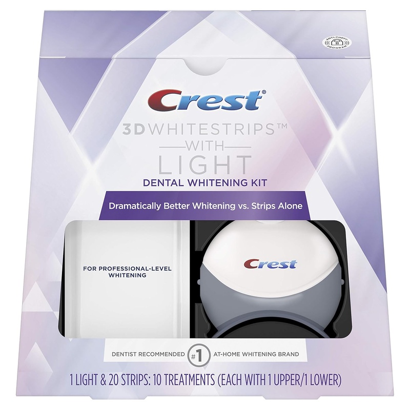 Amazon.com: Crest 3D White Whitestrips with Light, Teeth Whitening Strips Kit, 10 Treatments, 20 Individual Strips (Packaging May Vary): Beauty