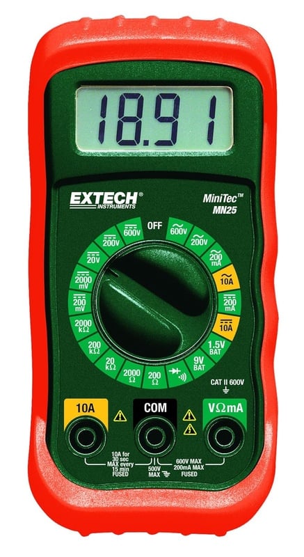 Extech MN25 MiniTec Digital MultiMeter - Electrical Multimeter - Amazon.com