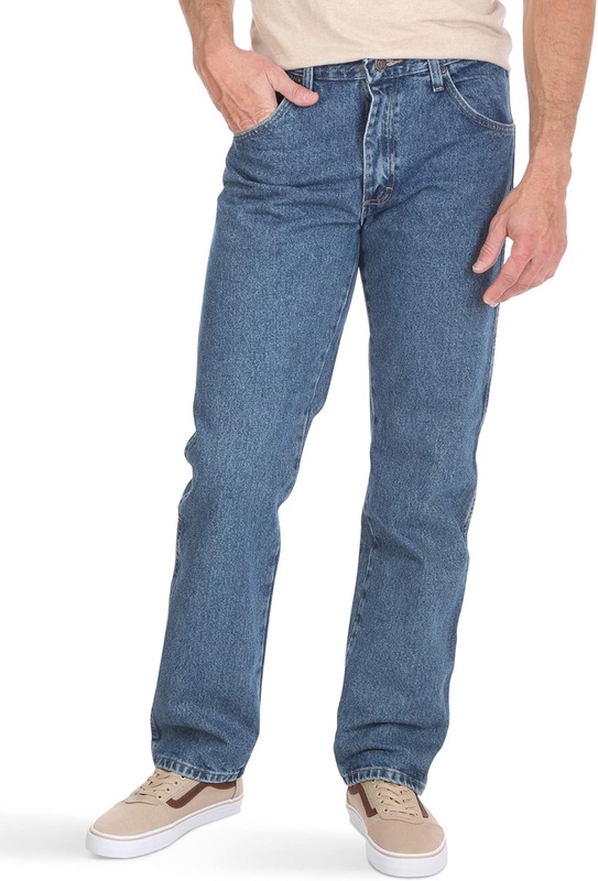 Wrangler Authentics Men's Classic 5-Pocket Regular Fit Cotton Jean, Stonewash Dark, 33W x 33L at Amazon Men’s Clothing store