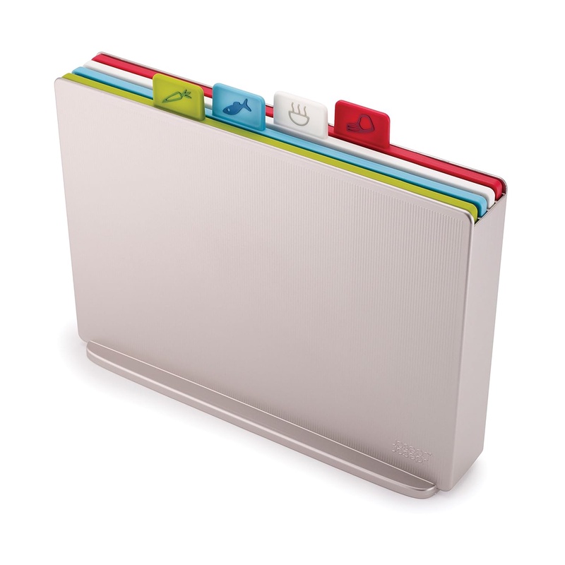 Amazon.com: Joseph Joseph 60134 Index Plastic Cutting Board Set with Storage Case Color-Coded Dishwasher-Safe Non-Slip, Large, Silver: Kitchen & Dining