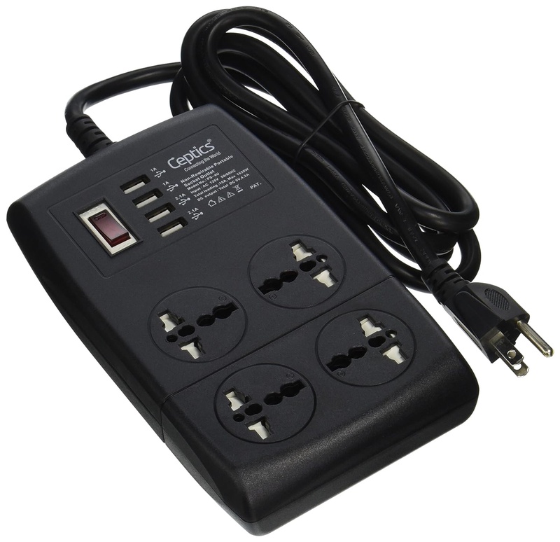 Amazon.com: Ceptics PS-4U Heavy Duty Power Strip 4 Universal Outlet 4/4.2A USB Charger 100v-240v Power Sockets: Home Audio & Theater