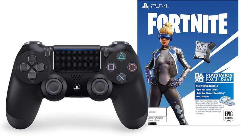 Amazon.com: DualShock 4 Wireless Controller for PlayStation 4 - Fortnite Jet Black: Video Games