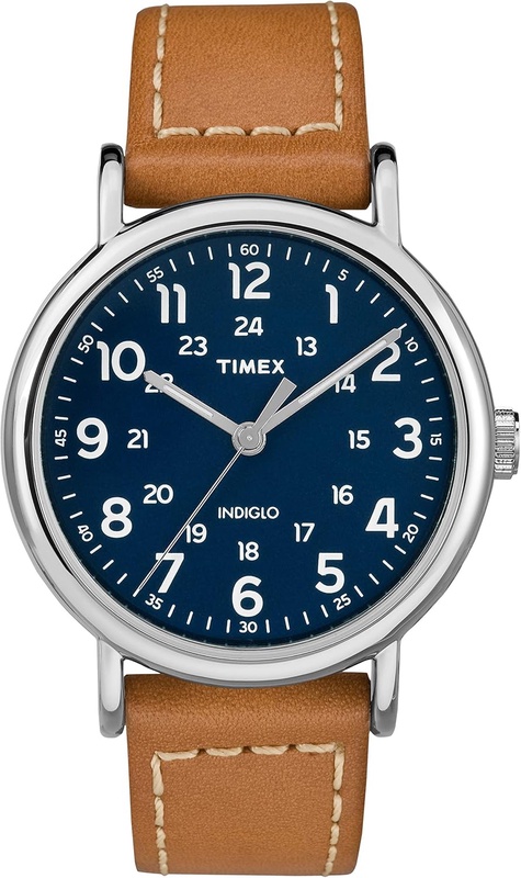 Amazon.com: Timex Men's TW2R42500 Weekender 40mm Brown/Blue Two-Piece Leather Strap Watch: Timex: Watches