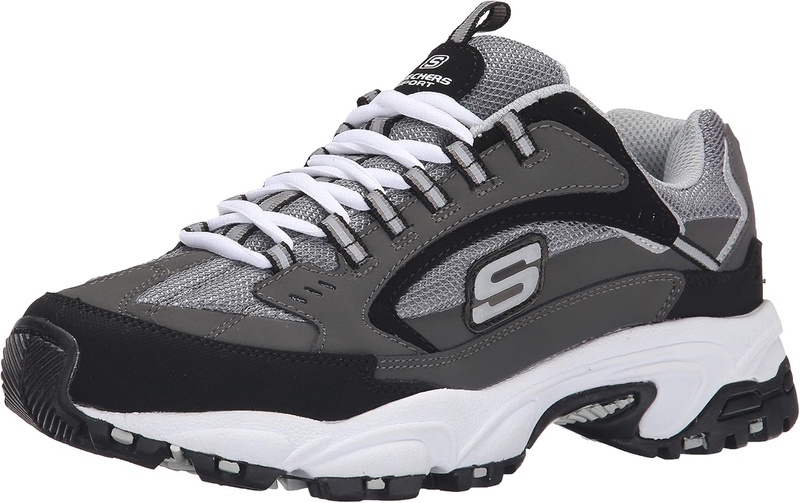 Amazon.com | Skechers Sport Men's Stamina Nuovo Cutback Lace-Up Sneaker, Charcoal/Black, 10 M US | Fashion Sneakers