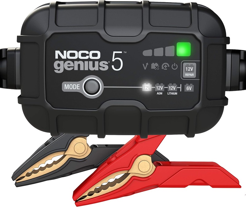 Amazon.com: NOCO GENIUS5, 5-Amp Fully-Automatic Smart Charger, 6V And 12V Battery Charger, Battery Maintainer, And Battery Desulfator With Temperature Compensation: Automotive