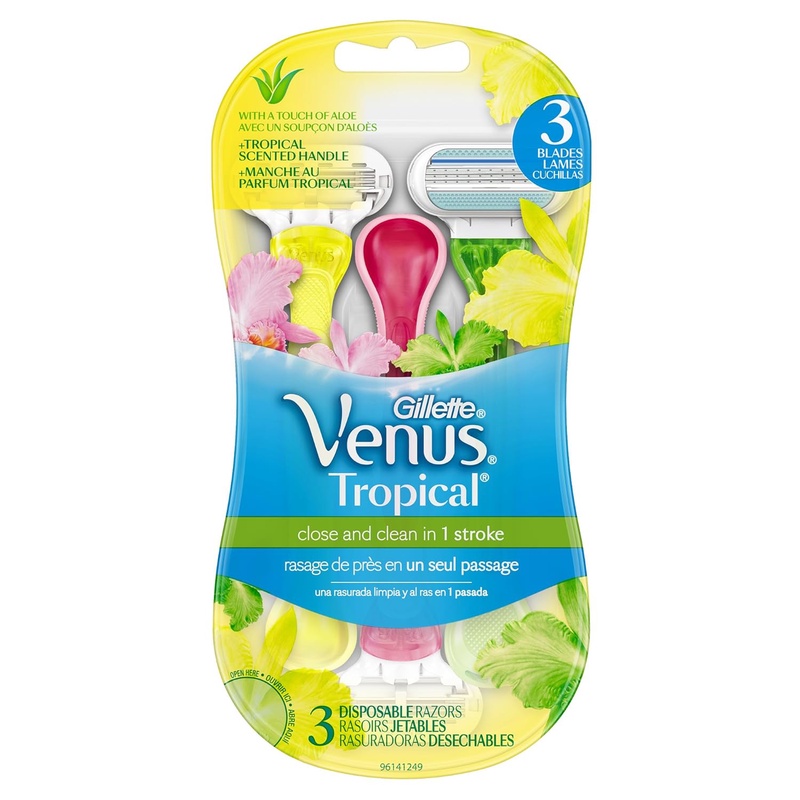 Amazon.com: Gillette Venus Tropical Women's Disposable Razor - Single Package of 3 Razors: Beauty